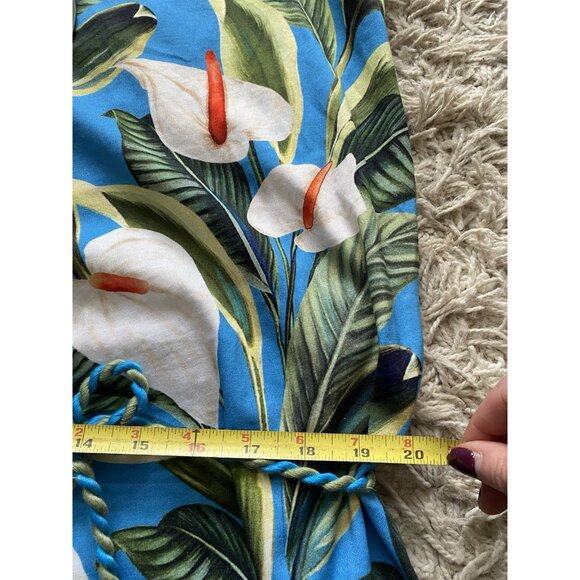 NWT FARM Rio Blue Anthurium Garden Organic Cotton Mini T-shirt Dress Medium - Picture 12 of 15